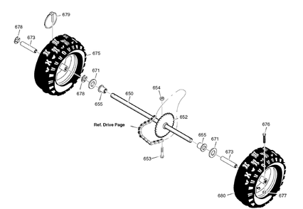 Wheels Diagram and Parts List for 1695363-6271200X54 2007 Briggs and Stratton Snow Blower